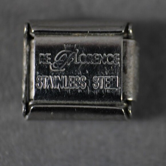 Re Florence "Poodle" Stainless Steel Gold Enamel Stretch Link Italian Charm - Picture 2 of 9